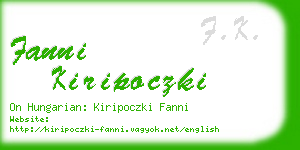 fanni kiripoczki business card